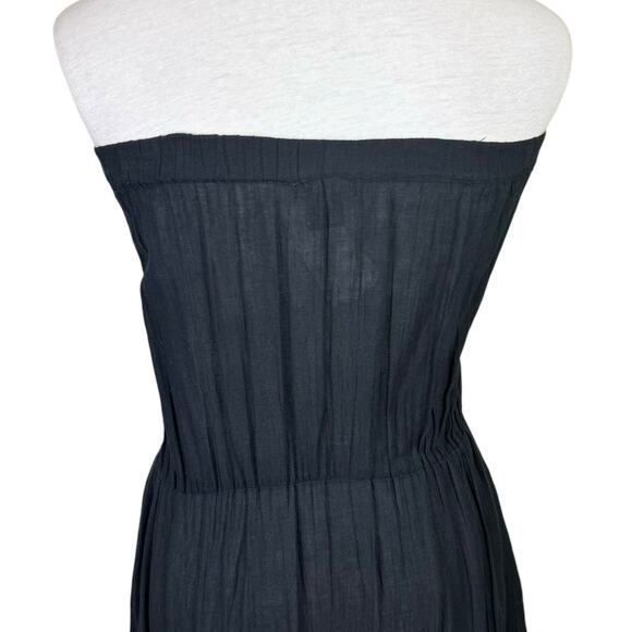 Neiman Marcus NWT Black Knit White Embroidered Strapless Tube Boho Maxi Dress - Picture 4 of 10